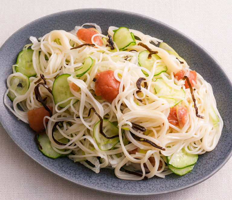 梅ねぎ混ぜそうめん