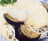 揚げ茄子の山かけそうめん