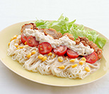 レモンタルタルで食べるチキン南蛮風そうめん